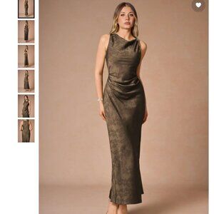 Elena Coffee Brown Maxi Dress - Azazie Atelier
